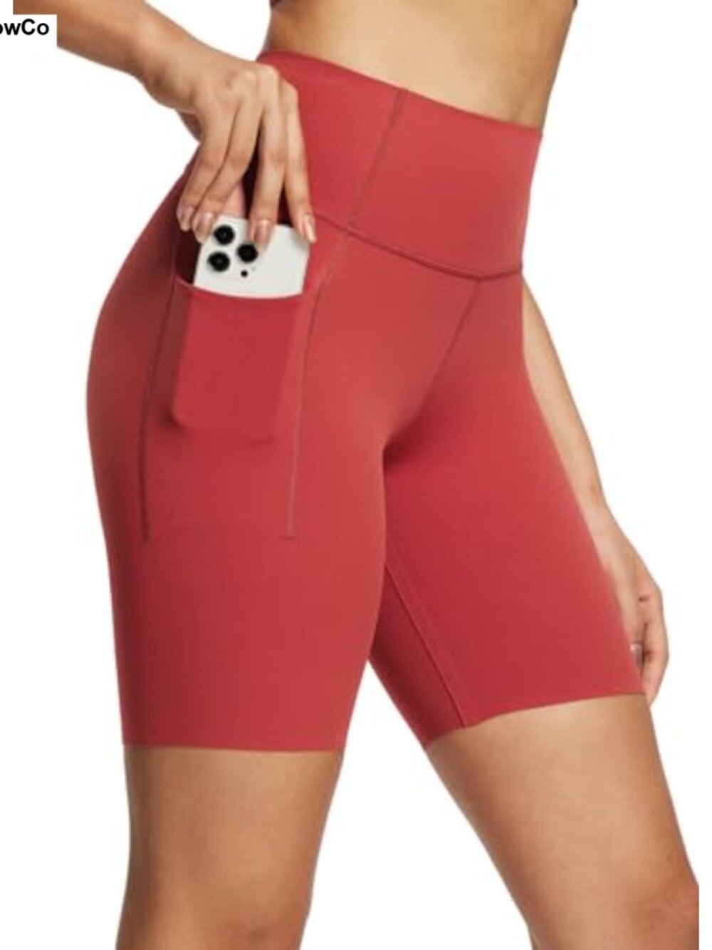 High Waist Biker Shorts with Pockets Yoga Running Workout Spandex 8"